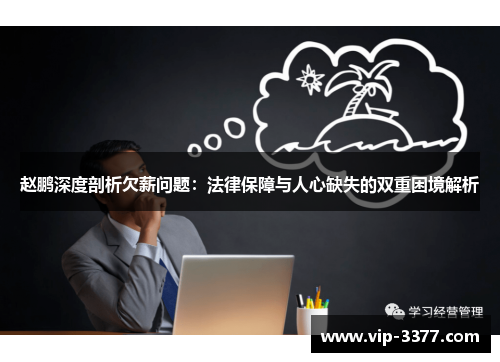 赵鹏深度剖析欠薪问题：法律保障与人心缺失的双重困境解析